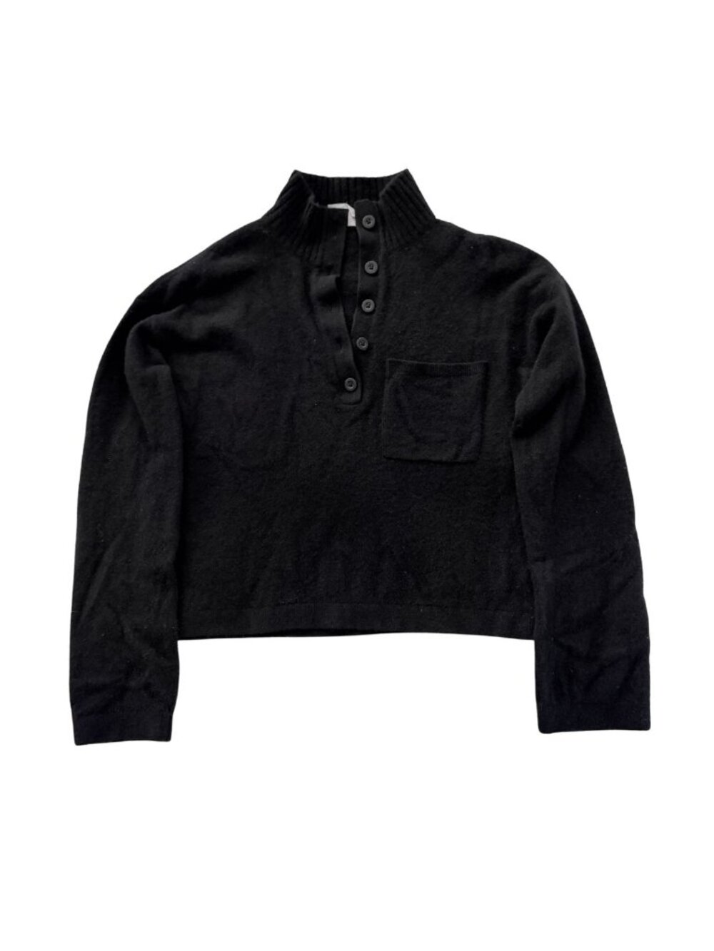 Everlane Re-Cashmere Button Mockneck Polo Henley Sweater Sz Small